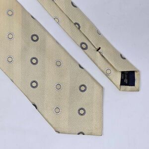 ERMENEGILDO ZEGNA SILK TIE CREAM GRAY SHEER STRIPE POLKA DOT LUXURY 3.5" X 58"